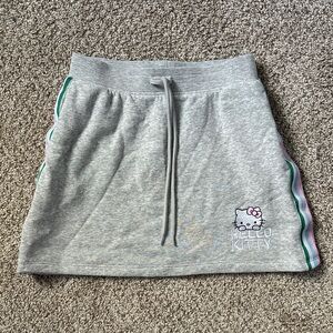 Hello Kitty Gray Mini Skirt with Pastel Stripes